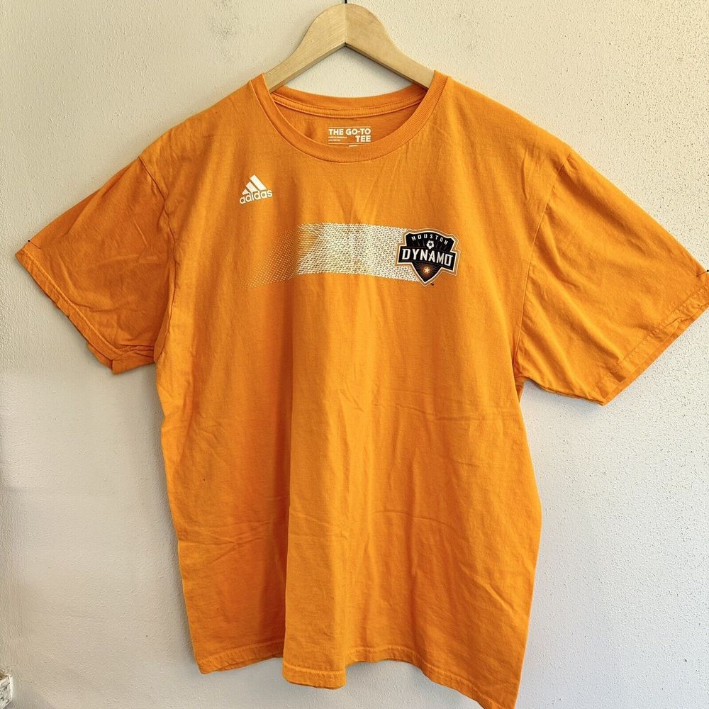 Houston Dynamo Adidas Shirt XL Orange Soccer Short Sleeve Mens